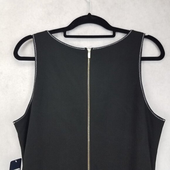 NEW RACHEL Rachel Roy Size 0X Sleeveless Black Sheath Tank Midi Dress Sticthing - Picture 7 of 15